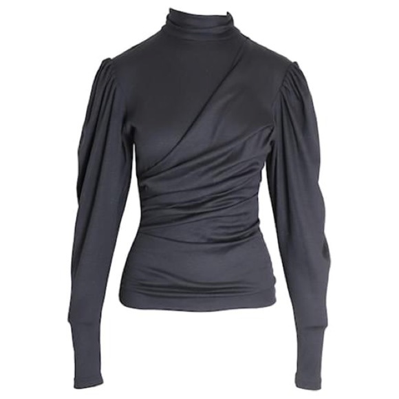 Isabel Marant Sweaters - Isabel Marant 100% Virgin Wool Black Ruched Top